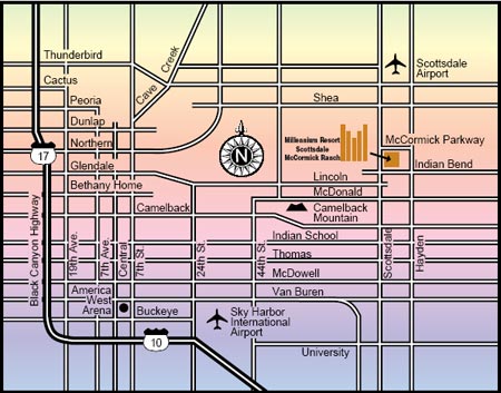 Map to Millennium Resort in Arizona