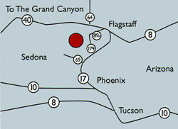 Map to Poco Diablo Resort in Sedona Arizona